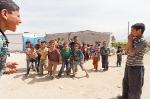 Des enfants du camp de réfugiés de Beqaa